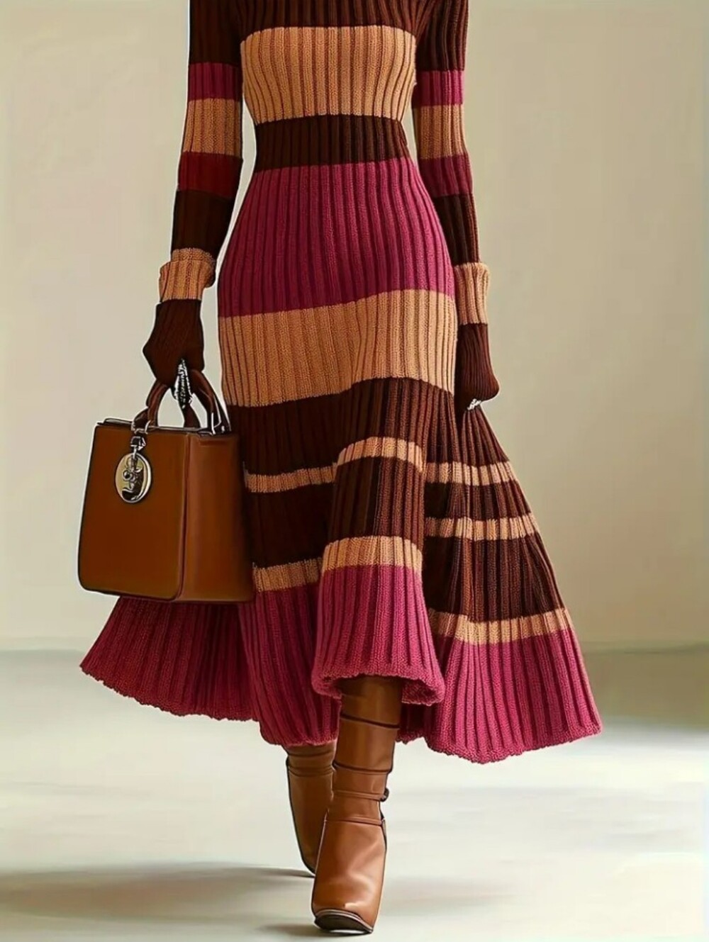 Color-block Striped Dress - Picture 4 of 5